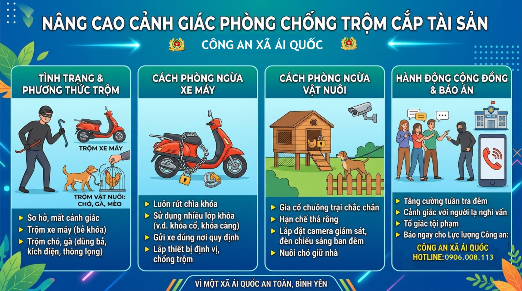 Cảnh báo về tội phạm trộm cắp tài sản trên địa bàn