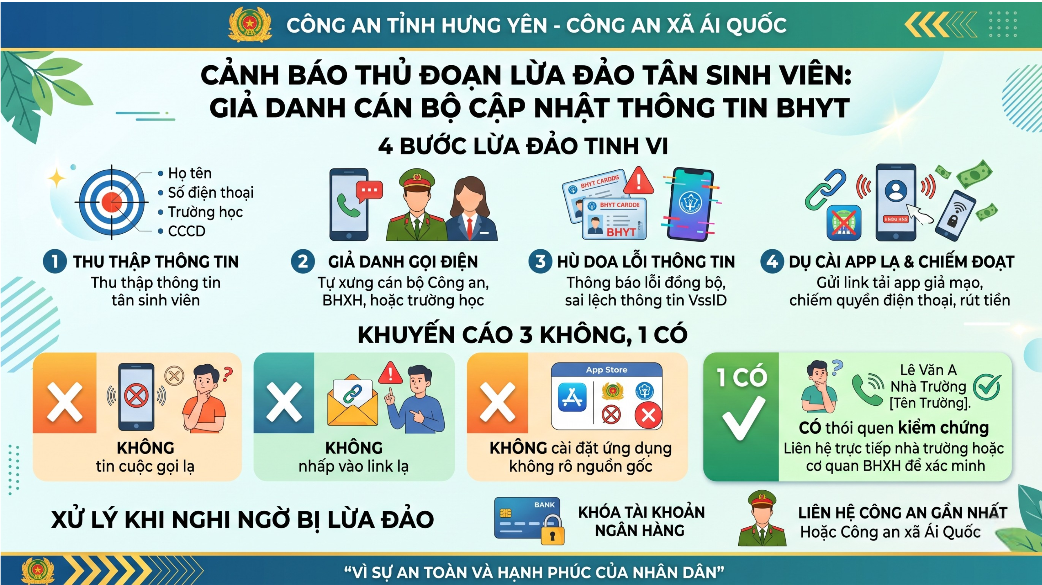 Cảnh báo thủ đoạn giả danh cơ quan chức năng yêu cầu tân sinh viên cập nhật thông tin bảo hiểm y tế để lừa đảo chiếm đoạt tài sản