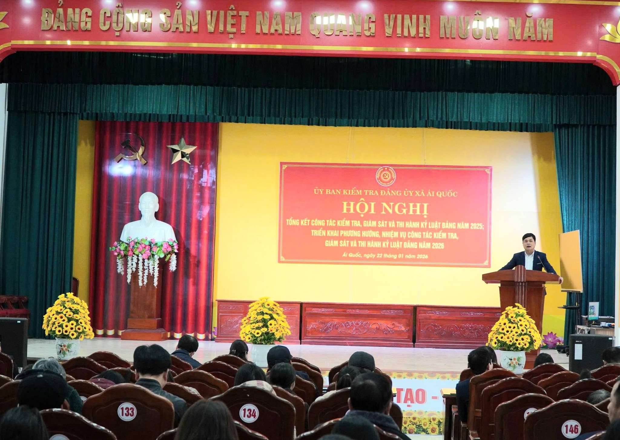 Ủy ban Kiểm tra Đảng ủy xã Ái Quốc tổ chức Hội nghị tổng kết công tác kiểm tra, giám sát và thi hành kỷ luật Đảng năm 2025; triển khai phương hướng, nhiệm vụ năm 2026