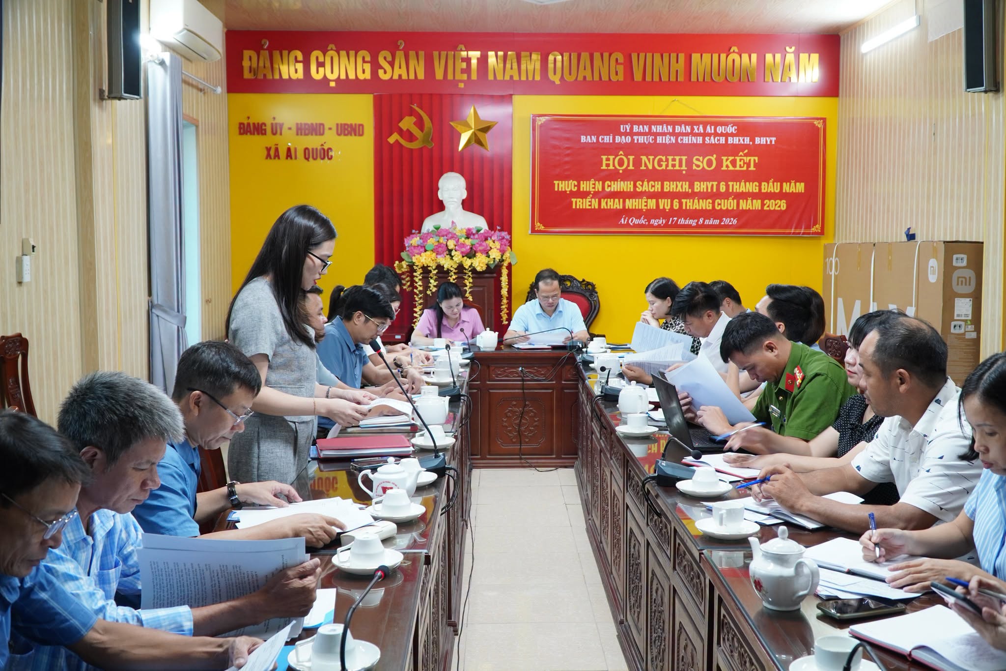 Xã Ái Quốc sơ kết thực hiện chính sách BHXH, BHYT 6 tháng đầu năm, triển khai nhiệm vụ 6 tháng cuối năm 2026