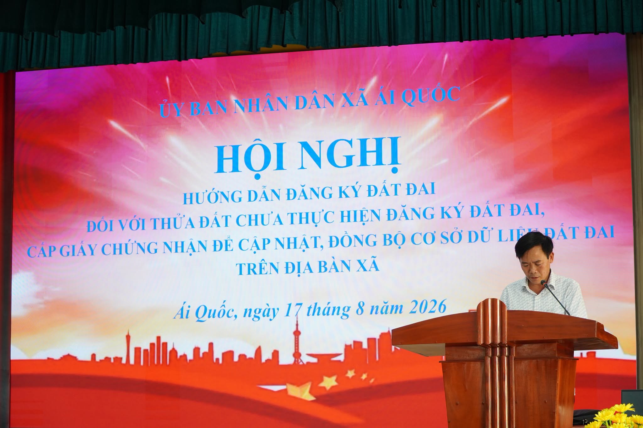 Xã Ái Quốc tổ chức hội nghị hướng dẫn đăng ký đất đai, cấp giấy chứng nhận và đồng bộ cơ sở dữ liệu đất đai