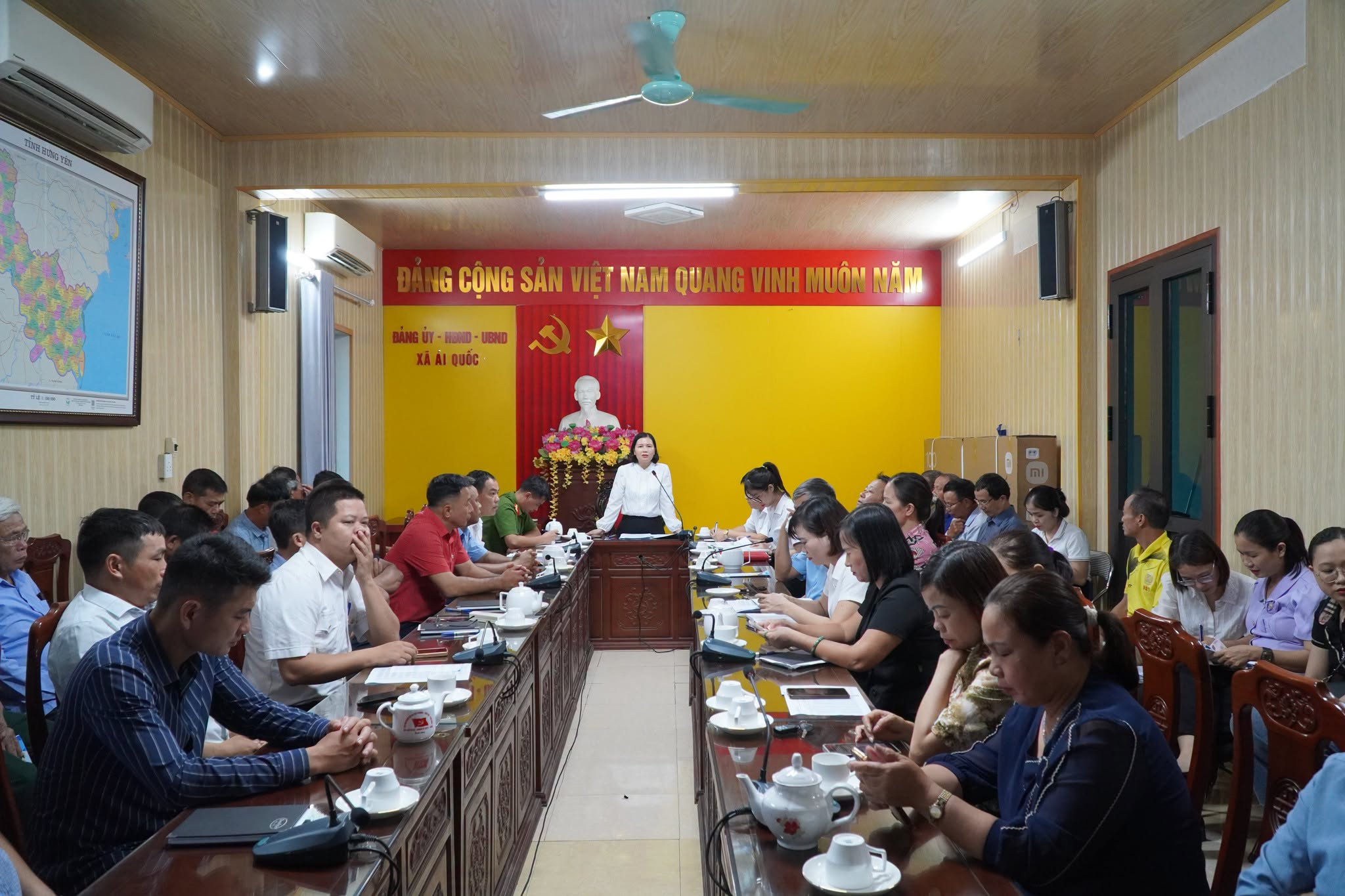 Xã Ái Quốc tổ chức hội nghị tuyên truyền chính sách BHXH, BHYT và các chế độ, chính sách đối với lực lượng ở cơ sở