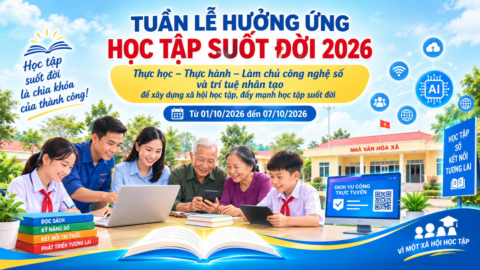 Xã Ái Quốc hưởng ứng Tuần lễ học tập suốt đời năm 2026